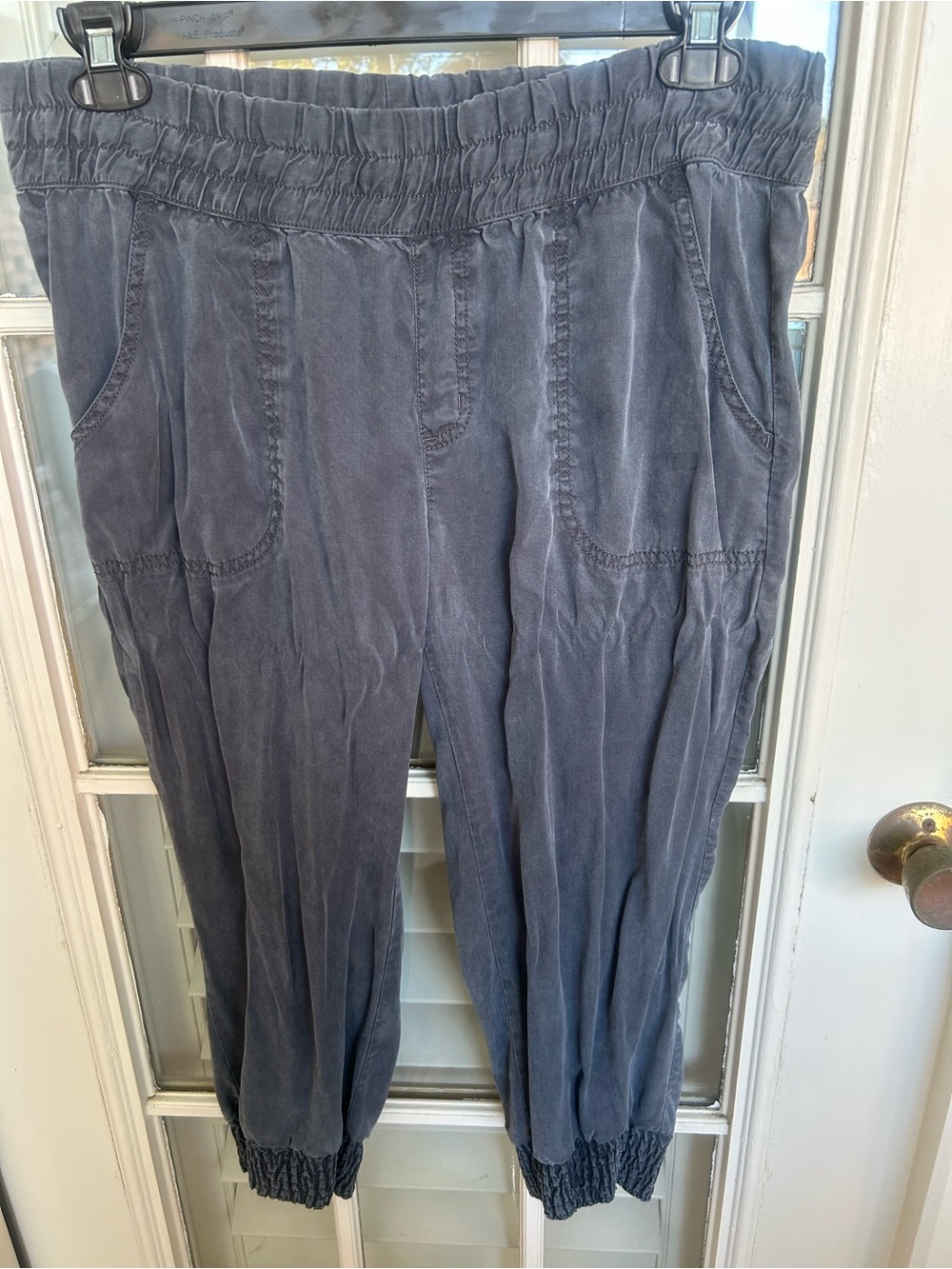 Athleta Washed Slate Gray Elastic-Waist Jogger Pants